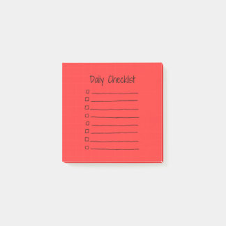 Efficient Daily Checklist Post-It Notes (red)