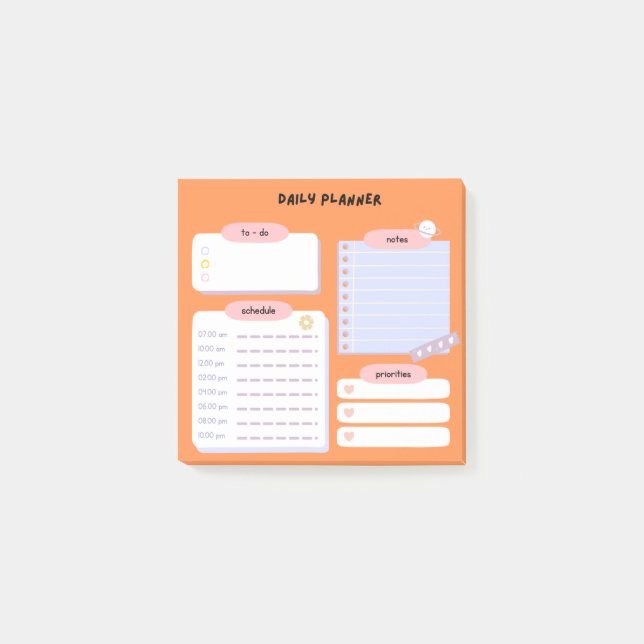 Efficient Daily Planner Post-It Notes (Front)