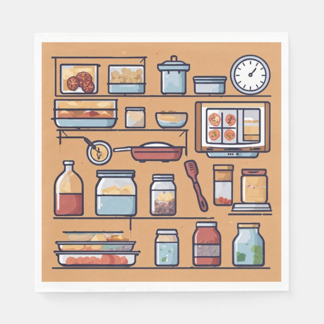 Efficient Meal Prep Organised Kitchen Paper Napkin (Front)