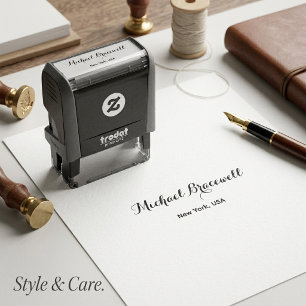 Efficient Name and Address Self-Inking Stamp Desig