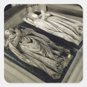 Effigies of Henri II  and Catherine de Medici Square Sticker