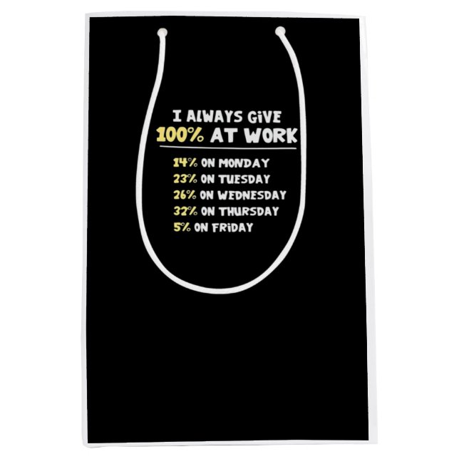Effort At Work Essential - Hardly Working Medium Gift Bag (Front)