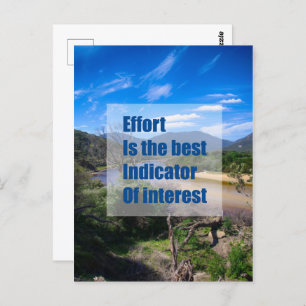 Effort is the best indicator of interest postcard