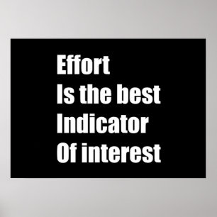 Effort is the best indicator of interest poster