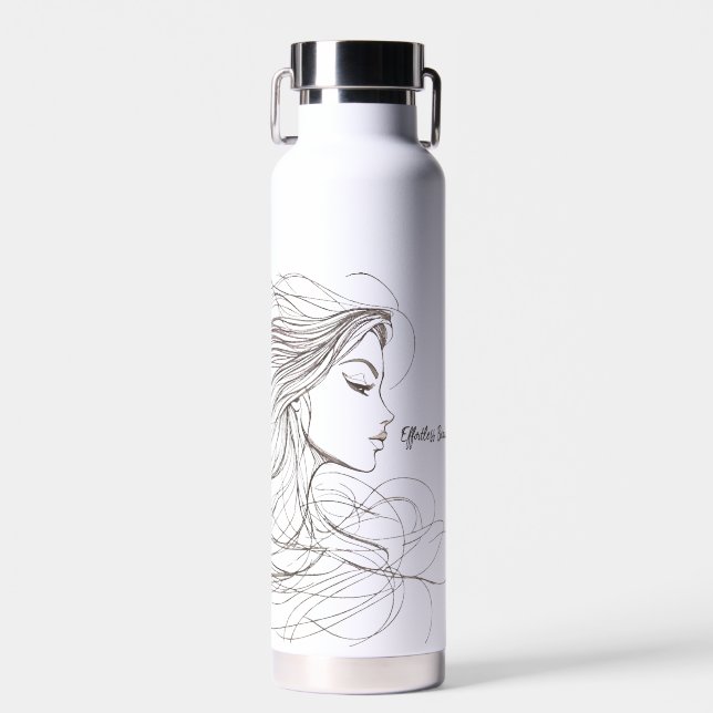 💇 ‍ ♀️ Effortless Beauty 🌬️ Water Bottle (Front)