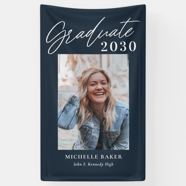 Effortless Charm EDITABLE COLOR Graduation Banner (Vertical)