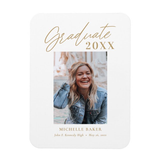 Effortless Charm EDITABLE COLOR Graduation Magnet (Vertical)