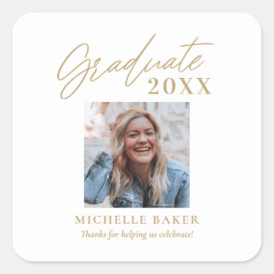 Effortless Charm Editable Colour Graduation Square Sticker