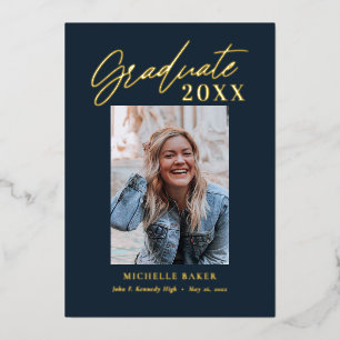 Effortless Charm Foil Graduation Announcement