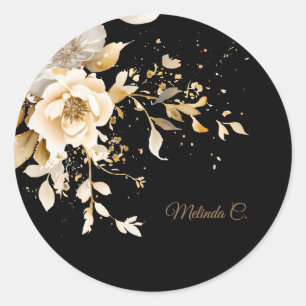 Effortless Elegance Floral Classic Round Sticker