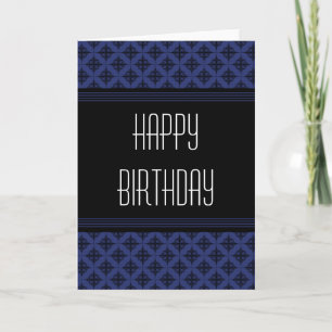 Effortlessly Stylish Happy Birthday Card, Blue Card