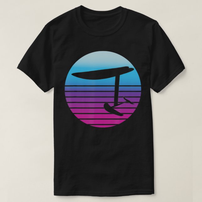 efoil electric hydrofoil retro sunset surf TShirt (Design Front)