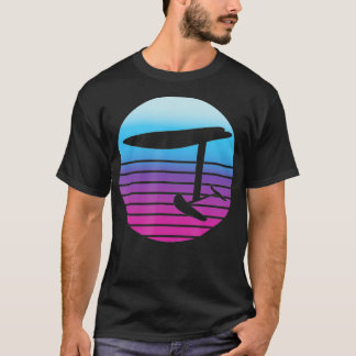efoil electric hydrofoil retro sunset surf TShirt