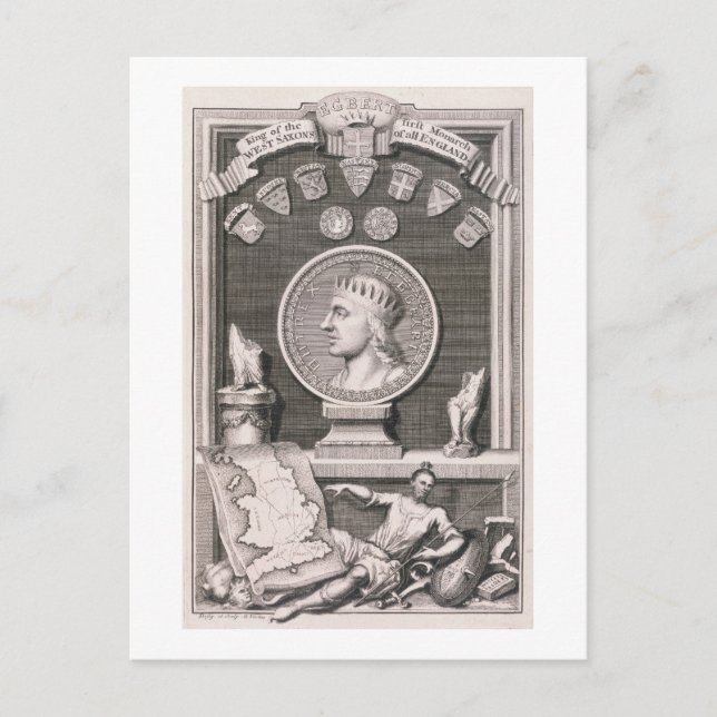 Egbert (d.839) King of the West Saxons, First Mona Postcard (Front)