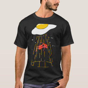 Egg Abducting Bacon Ufo Alien Breakfast Food T-Shirt