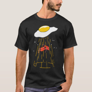 Egg Abducting Bacon Ufo Alien Breakfast Food T-Shirt