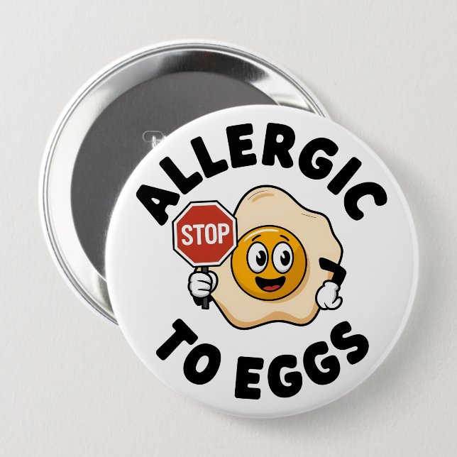 Egg Allergy Alert 10 Cm Round Badge (Front & Back)