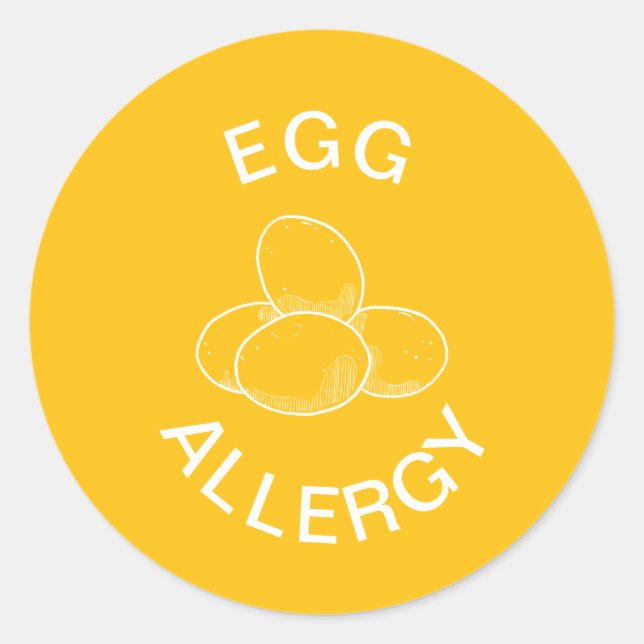 Egg Allergy Alert Classic Round Sticker (Front)