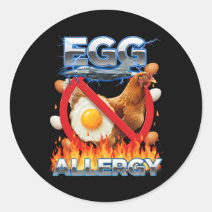 Egg Allergy Egg Free Funny Chicken Food Allergy Fo Classic Round Sticker