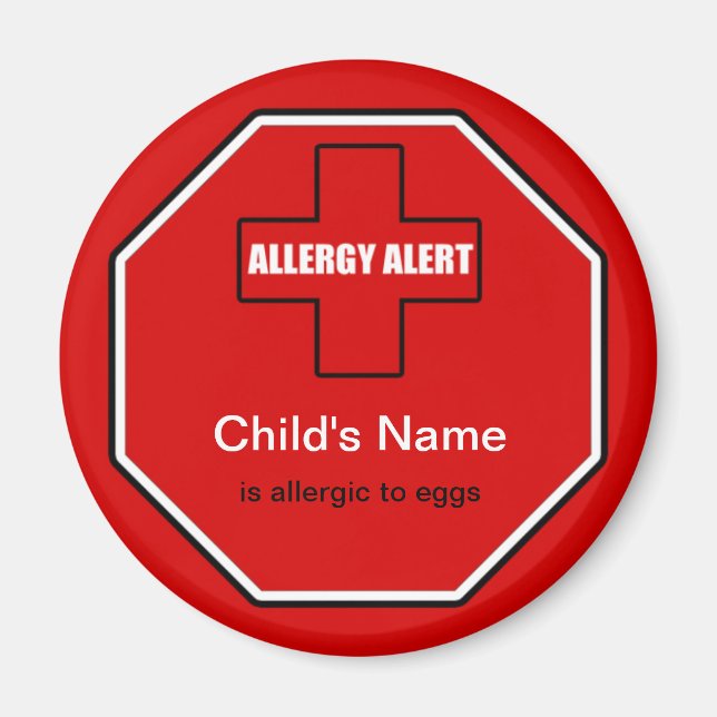Egg Allergy Medical Allergic Alert Std Magnet (Front)