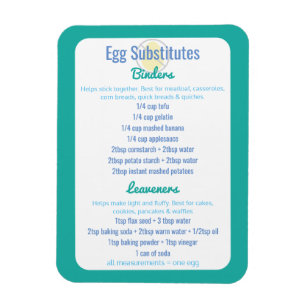 Egg Alternatives Reference Egg Substitutes Magnet