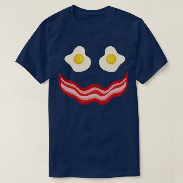 Egg And Bacon Face Breakfast T-Shirt (Design Front)