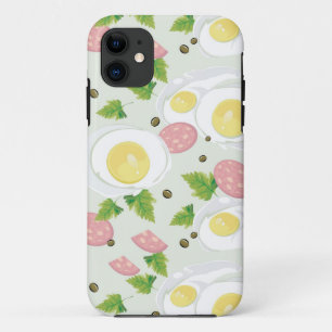 Egg and Sausage Pattern iPhone 11 Case