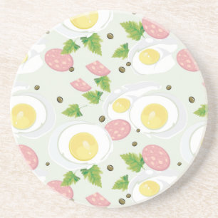 Egg and Sausage Pattern Coaster
