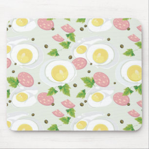 Egg and Sausage Pattern Mouse Mat