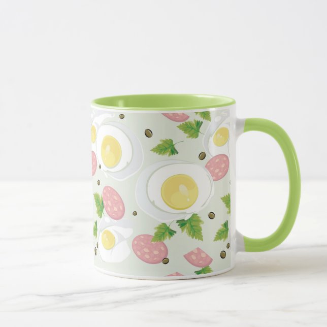 Egg and Sausage Pattern Mug (Right)