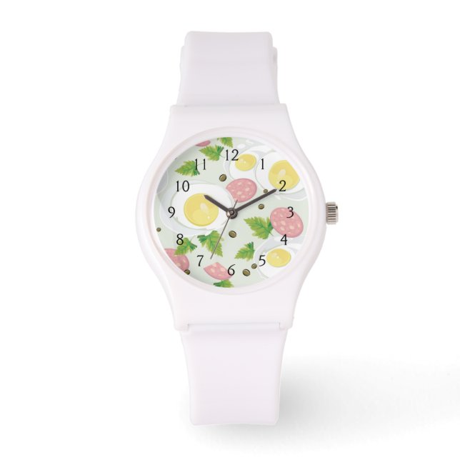 Egg and Sausage Pattern Watch (Front)