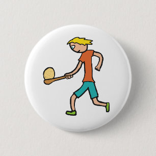 Egg And Spoon Race 6 Cm Round Badge