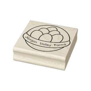 Egg Basket on Farm Stand Rubber Stamp