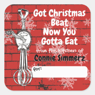 egg beater baking Christmas from the kitchen of Square Sticker