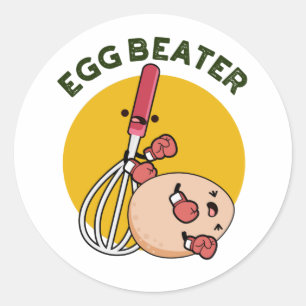 Egg Beater Funny Boxing Pun  Classic Round Sticker