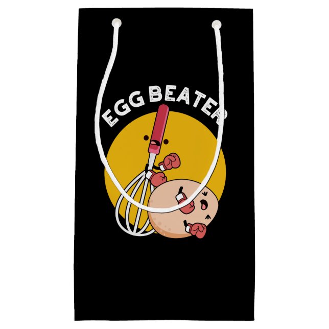 Egg Beater Funny Boxing Pun Dark BG Small Gift Bag (Front)