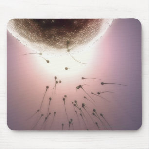 Egg being fertilised by sperm mouse mat