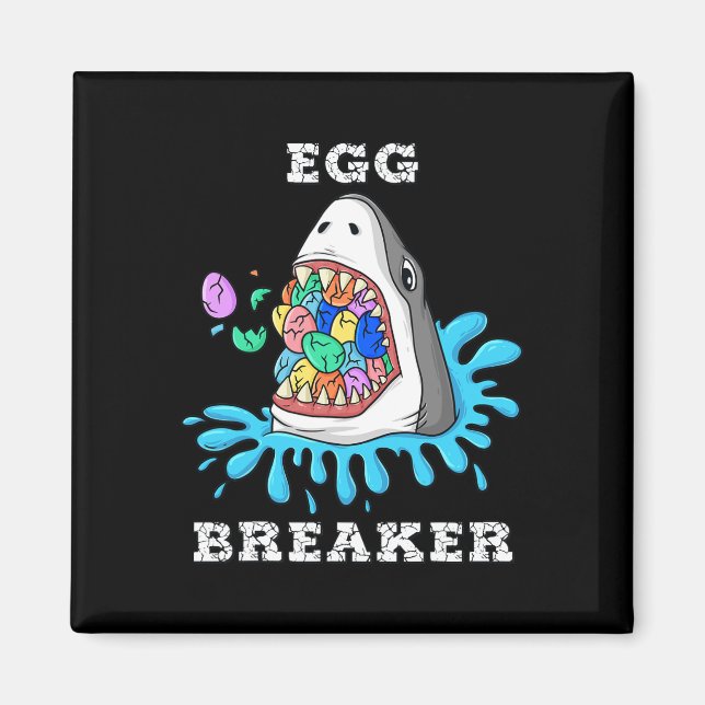 Egg Breaker Shark Easter Fun Boys Girls Kids 1 Magnet (Front)