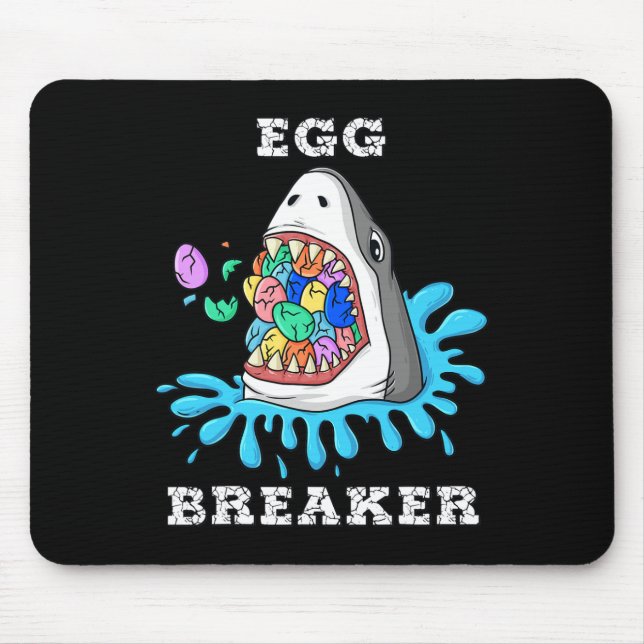 Egg Breaker Shark Easter Fun Boys Girls Kids 1 Mouse Mat (Front)