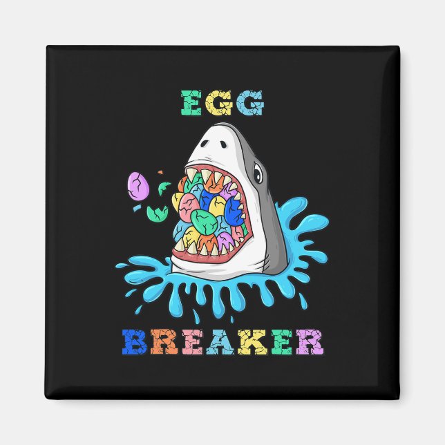 Egg Breaker Shark Easter Fun Boys Girls Kids  Magnet (Front)