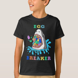 Egg Breaker Shark Easter Fun Boys Girls Kids T-Shirt