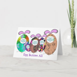 Egg Bunnies family add your photo Holiday Card