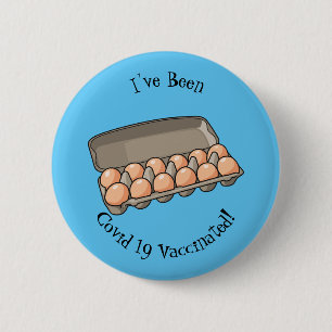Egg carton cartoon illustration 6 cm round badge