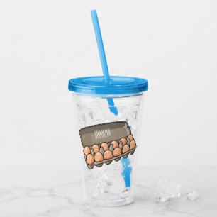 Egg carton cartoon illustration acrylic tumbler
