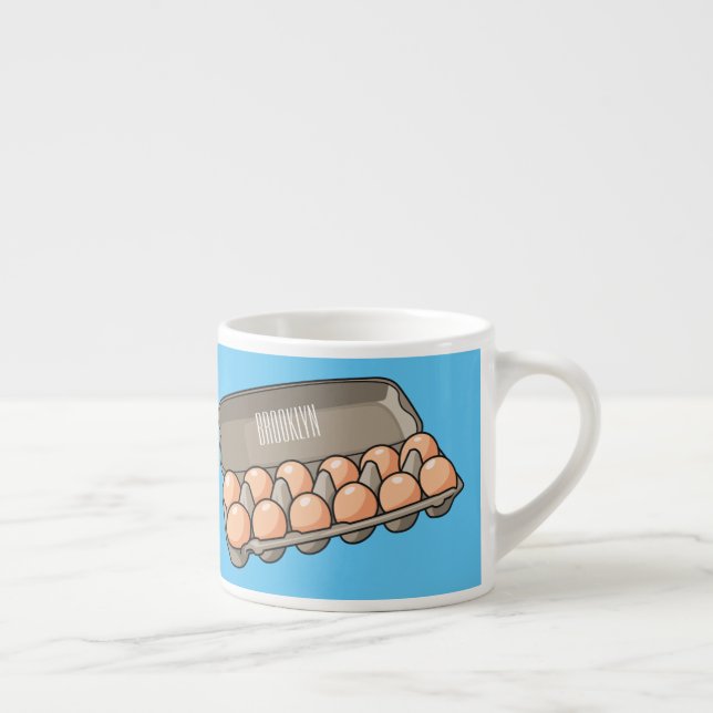 Egg carton cartoon illustration espresso cup (Right)
