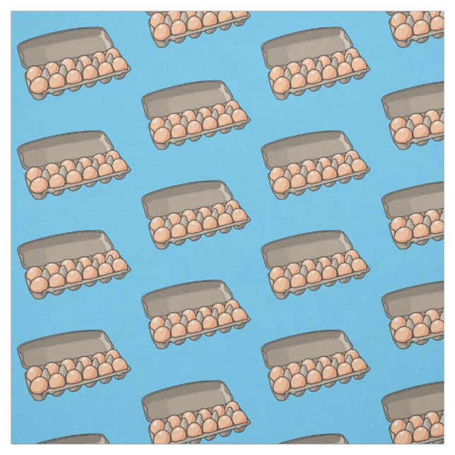 Egg carton cartoon illustration fabric (Swatch)