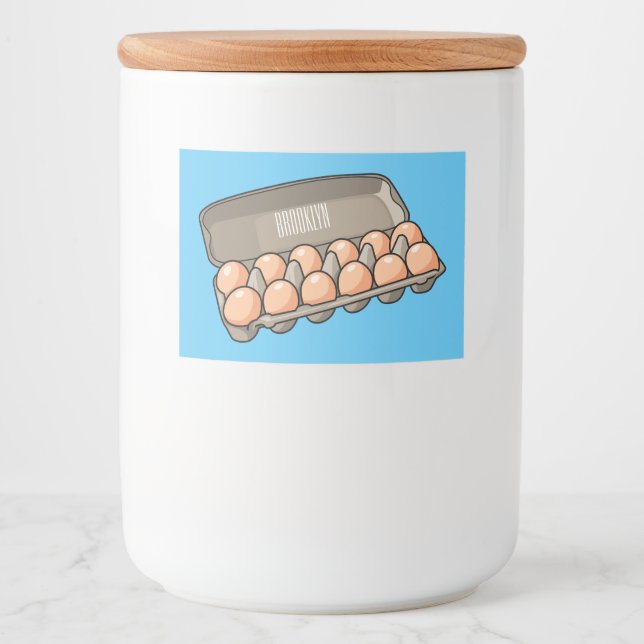 Egg carton cartoon illustration  food label (Front)