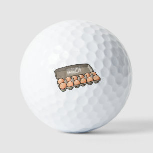 Egg carton cartoon illustration  golf balls