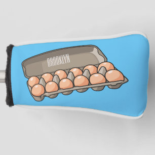 Egg carton cartoon illustration  golf head cover