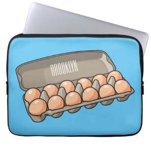 Egg carton cartoon illustration laptop sleeve